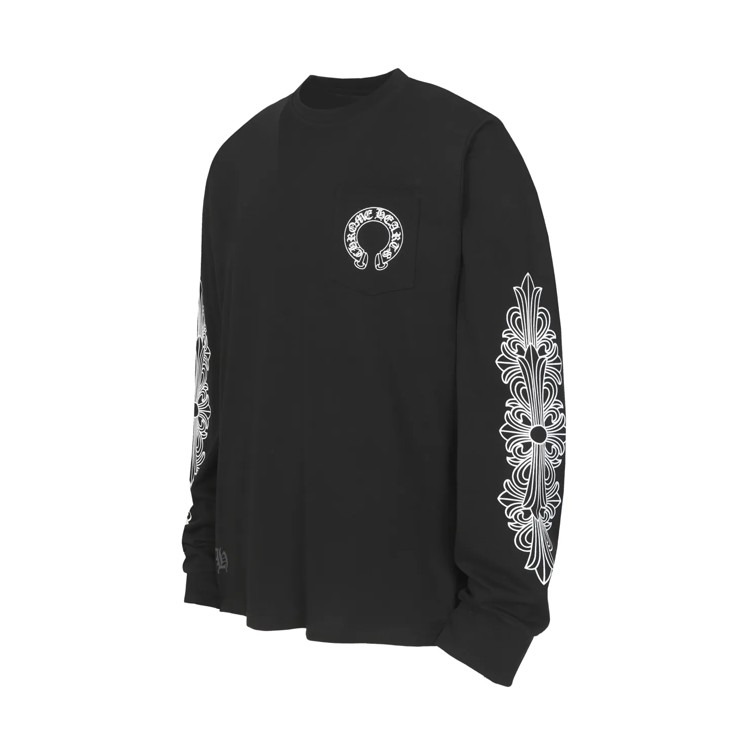 P150 cross-border model, please do not place an order if you pursue perfection -Chrome Hearts/Chrome Hearts 23ss scroll horseshoe Sanskrit printed popular long-sleeved T-shirt -High weight, high density and high quality, soft, delicate and skin-friendly wool, soft and silky to the touch, excellent warmth and skin-friendly properties -Customized weaving and dyeing, no color difference, no matter the fabric or workmanship details, beat the ordinary version on the market -Colour: black white -Size: S M L XL